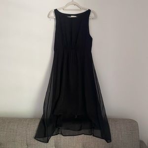 High-Low Little Black Dress with Built In Black Slip